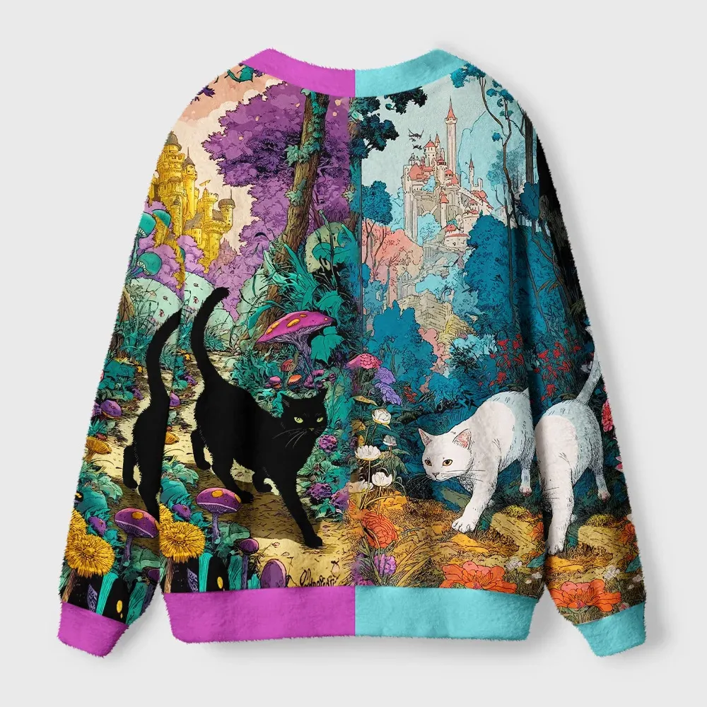 Tokyo-Tiger A Tale Of Two Cats In An Enchanted Forest Ugly Cardigan Sweater