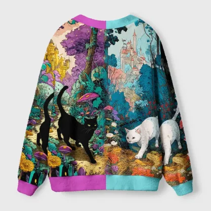 Tokyo-Tiger A Tale Of Two Cats In An Enchanted Forest Ugly Cardigan Sweater