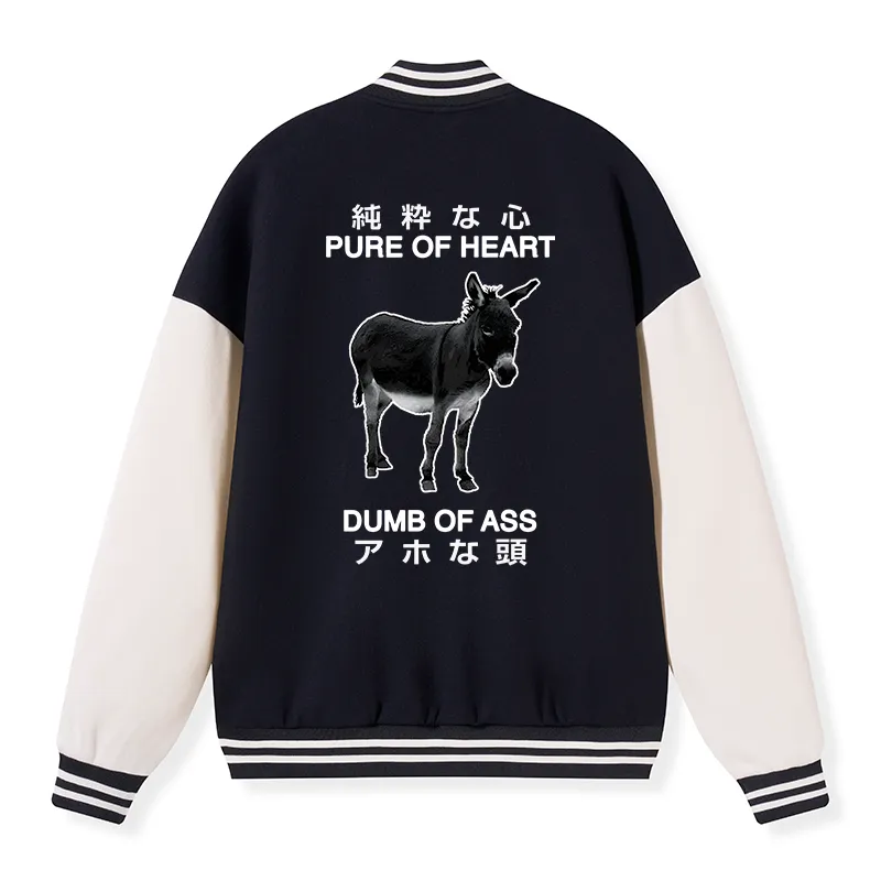 Tokyo-Tiger Pure Of Heart Dumb Of Ass Embroidery Varsity Jacket