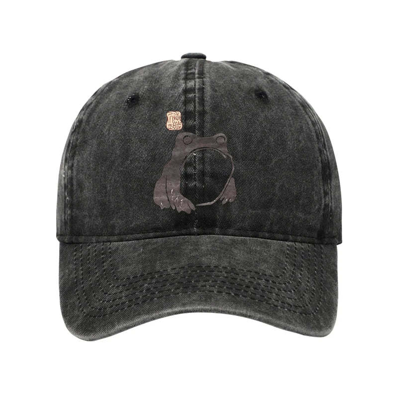 Tokyo-Tiger Matsumoto Hoji Woodblock Print Frog Washed Cap