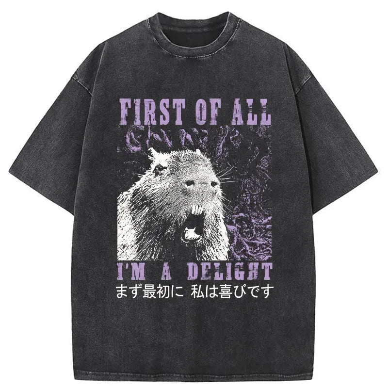 Tokyo-Tiger First Of All I'm A Delight Washed T-Shirt