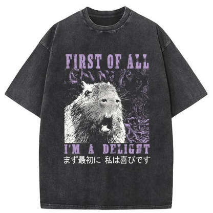 Tokyo-Tiger First Of All I'm A Delight Washed T-Shirt