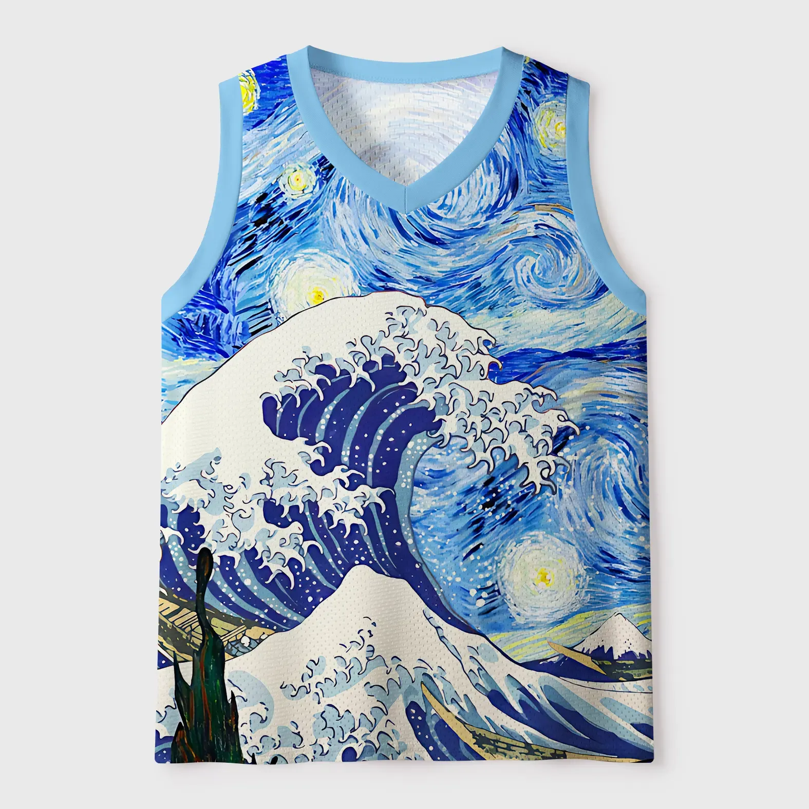 Tokyo-Tiger Waves Under The Starry Nigh Mesh Tank Top