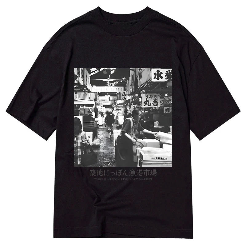 Tokyo-Tiger Tsukiji Fish Market Photo Classic T-Shirt
