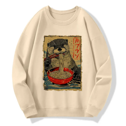 Tokyo-Tiger Otter Eating Ramen Japan Sweatshirt
