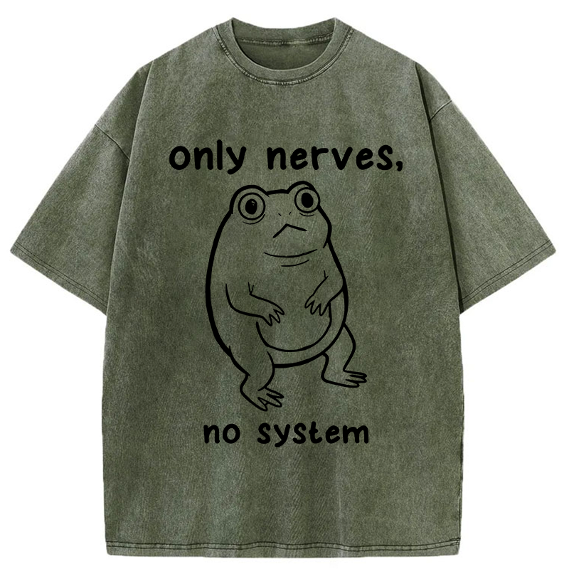 Tokyo-Tiger No System Frog Meme Washed T-Shirt