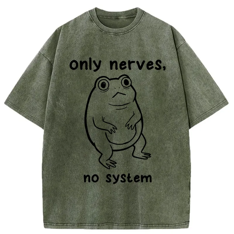 Tokyo-Tiger No System Frog Meme Washed T-Shirt