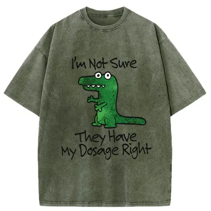 Tokyo-Tiger Dinosaur Meme Sarcastic Ironic Washed T-Shirt