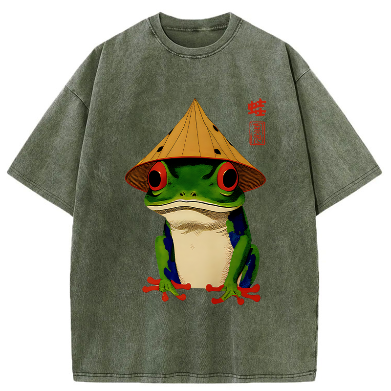 Tokyo-Tiger Japanese Poison Frog Washed T-Shirt