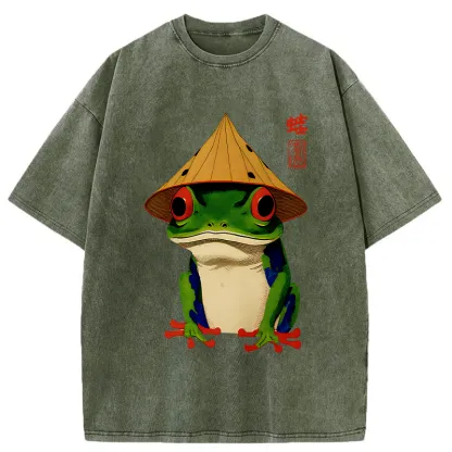 Tokyo-Tiger Japanese Poison Frog Washed T-Shirt