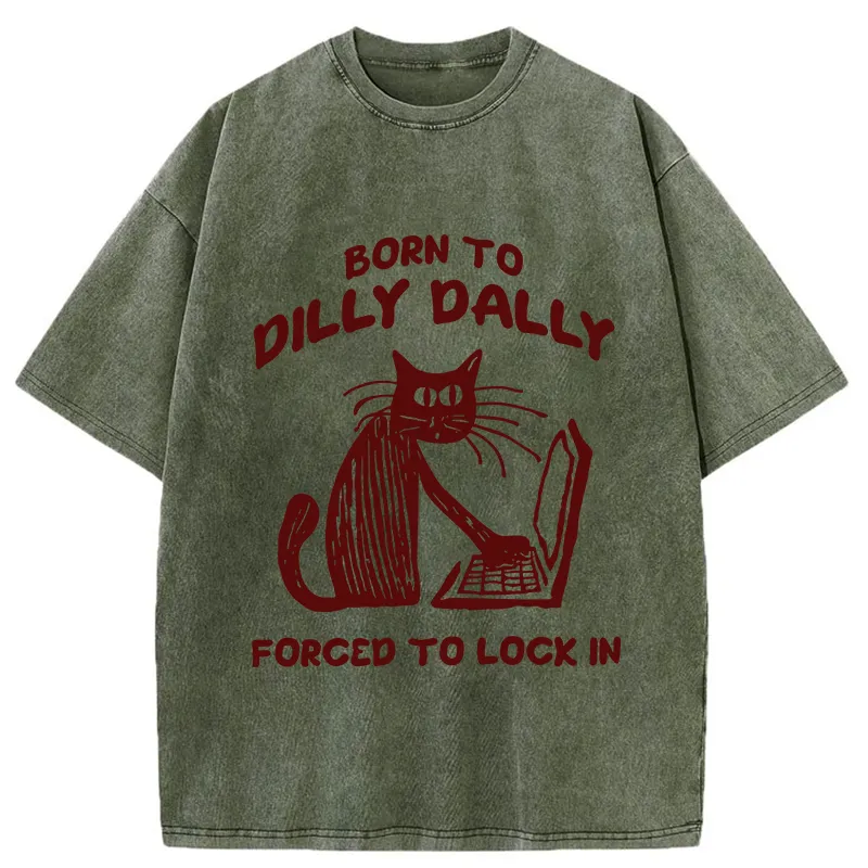 Tokyo-Tiger Born to Dilly Dally Cat Washed T-Shirt