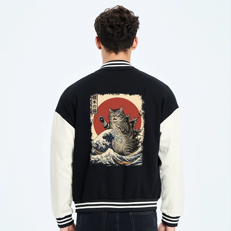 Tokyo-Tiger Catzilla Is Causing Destruction Embroidery Varsity Jacket
