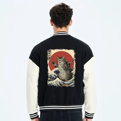 Tokyo-Tiger Catzilla Is Causing Destruction Embroidery Varsity Jacket