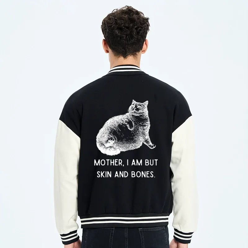 Tokyo-Tiger Skin & Bones Cat Embroidery Varsity Jacket