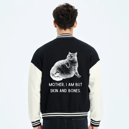 Tokyo-Tiger Skin & Bones Cat Embroidery Varsity Jacket