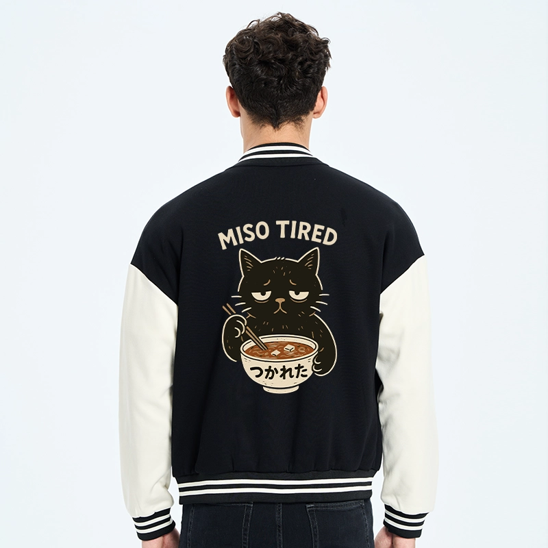 Tokyo-Tiger I’m So Tired Embroidery Varsity Jacket