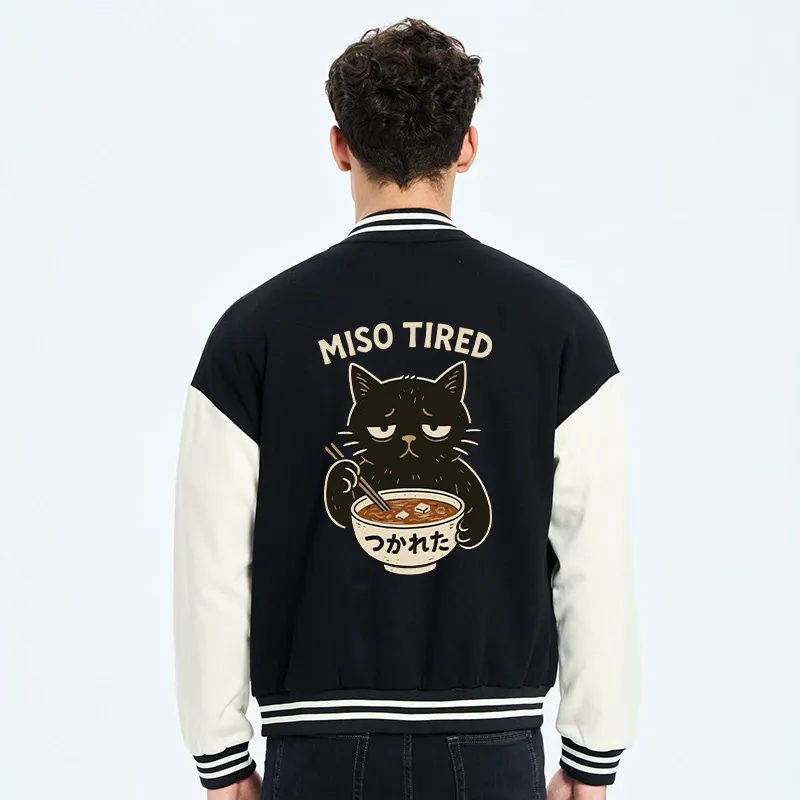 Tokyo-Tiger I’m So Tired Embroidery Varsity Jacket