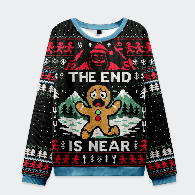 Tokyo-Tiger Gingerbread Man Disaster Is Coming Christmas Ugly Sweatshirt
