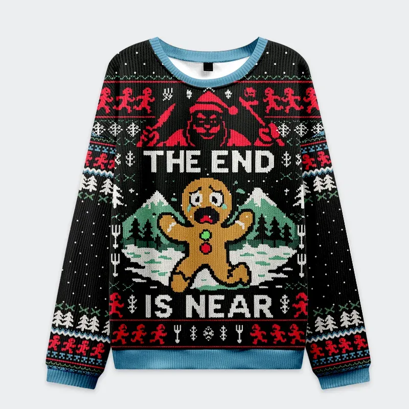 Tokyo-Tiger Gingerbread Man Disaster Is Coming Christmas Ugly Sweatshirt