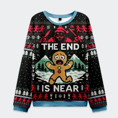 Tokyo-Tiger Gingerbread Man Disaster Is Coming Christmas Ugly Sweatshirt