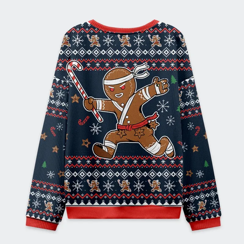 Tokyo-Tiger Gingerbread Man Japanese Samurai Christmas Ugly Sweatshirt