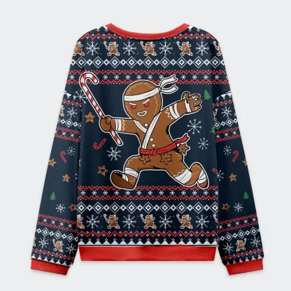 Tokyo-Tiger Gingerbread Man Japanese Samurai Christmas Ugly Sweatshirt