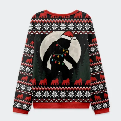 Tokyo-Tiger Bigfoot Christmas Ugly Sweatshirt
