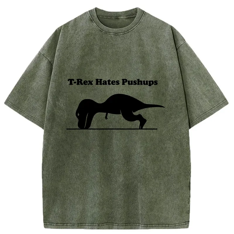 Tokyo-Tiger Dinosaurs Couldn't Do Push-ups Washed T-Shirt Sale