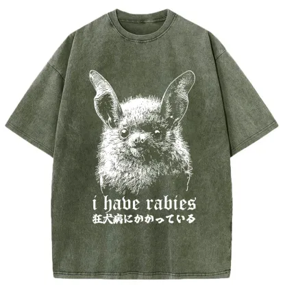 Tokyo-Tiger Bats Carry Rabies Washed T-Shirt