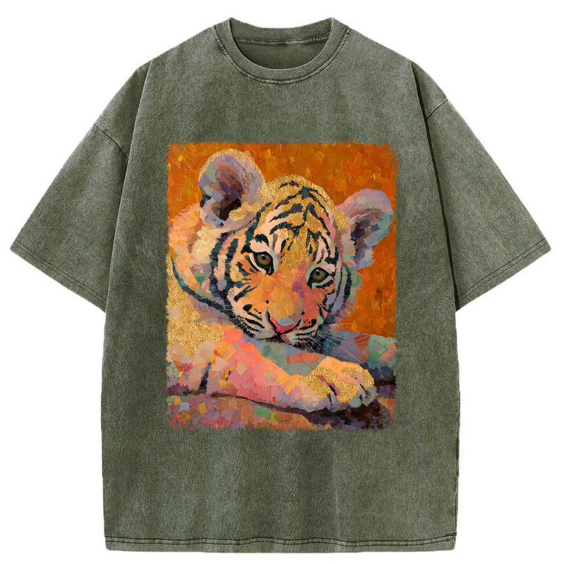 Tokyo-Tiger The Cute Tiger Baby Washed T-Shirt