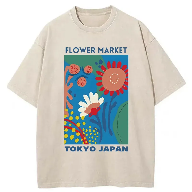 Tokyo-Tiger Tokyo Flower Market Washed T-Shirt