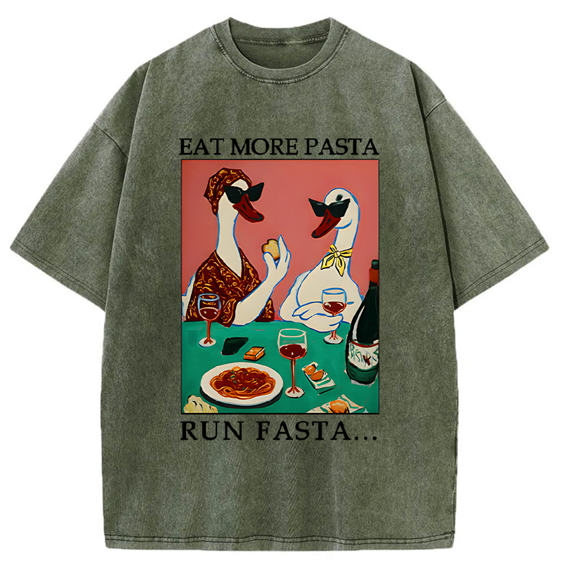 Tokyo-Tiger Eat More Pizza Washed T-Shirt