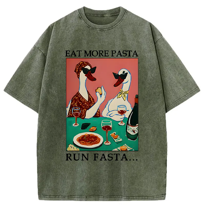 Tokyo-Tiger Eat More Pizza Washed T-Shirt