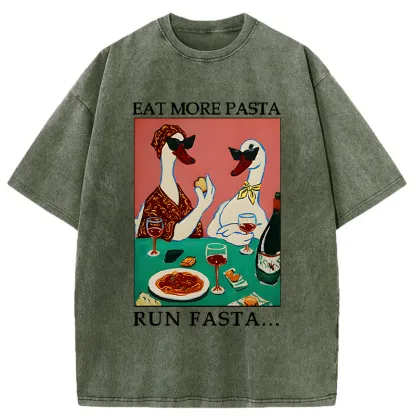 Tokyo-Tiger Eat More Pizza Washed T-Shirt