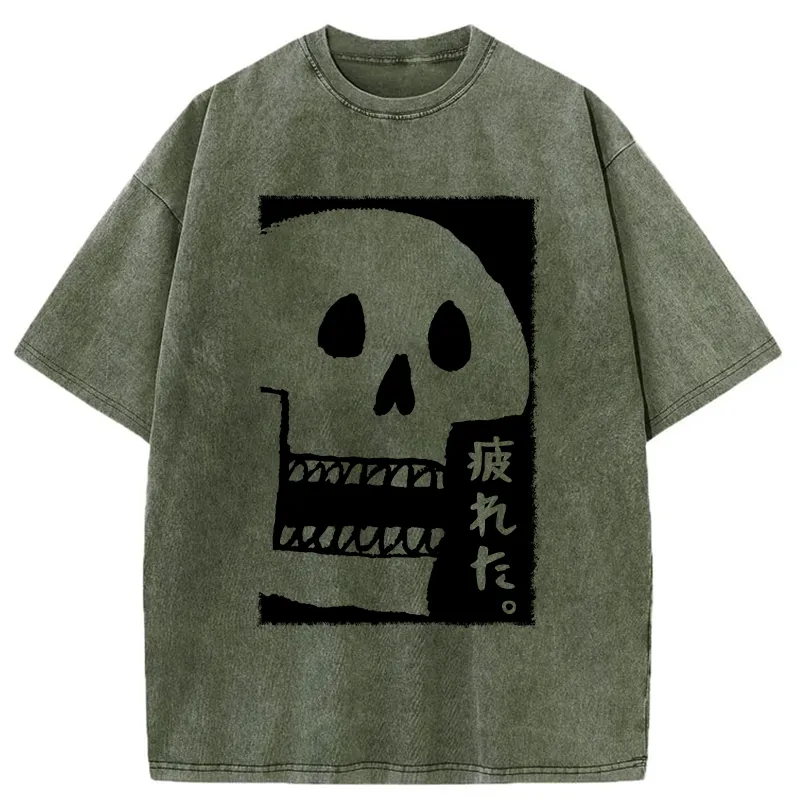 Tokyo-Tiger Tired skeleton Washed T-Shirt