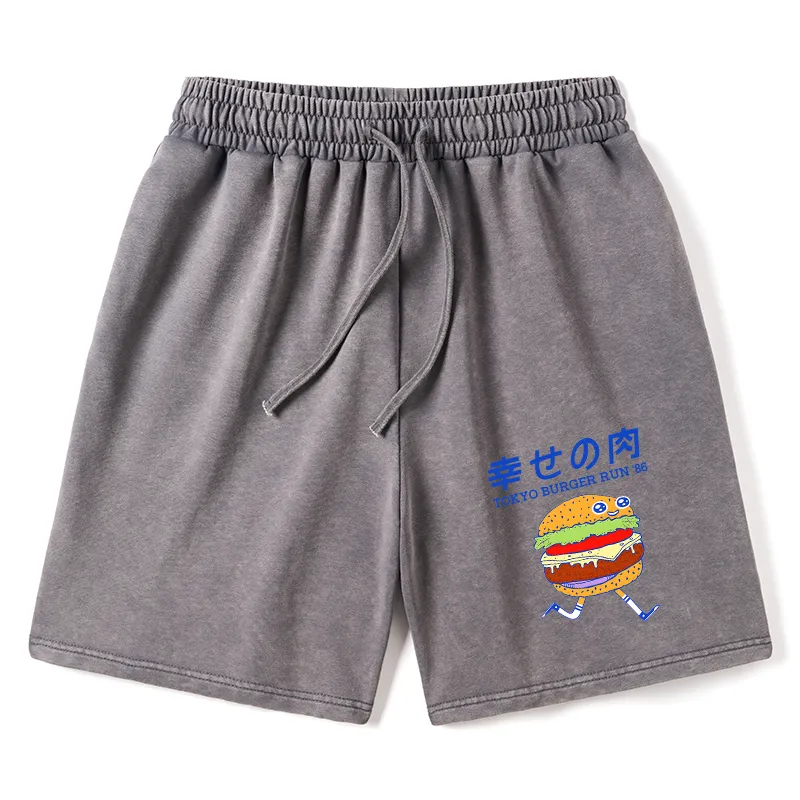 Tokyo-Tiger Tokyo Burger Run Japanese Washed Shorts