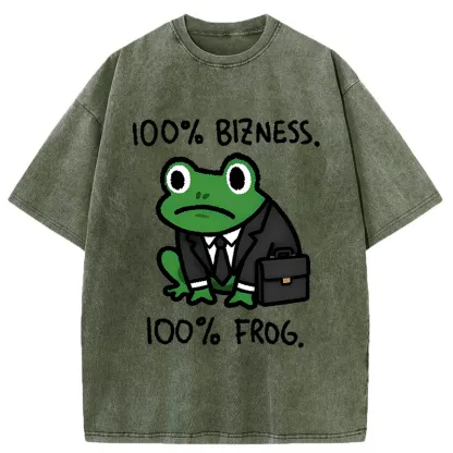 Tokyo-Tiger 100% Bizness 100% Frog Washed T-Shirt