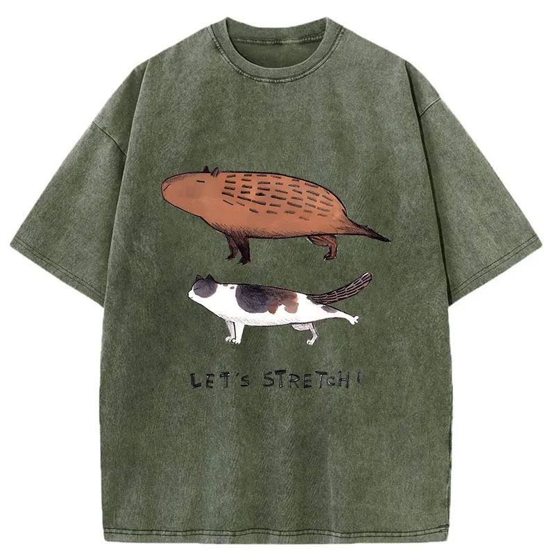 Tokyo-Tiger Let's Stretch Together Washed T-Shirt