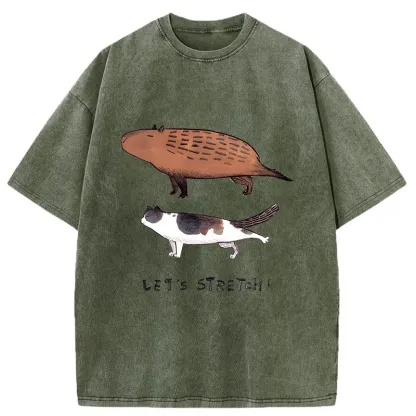 Tokyo-Tiger Let's Stretch Together Washed T-Shirt
