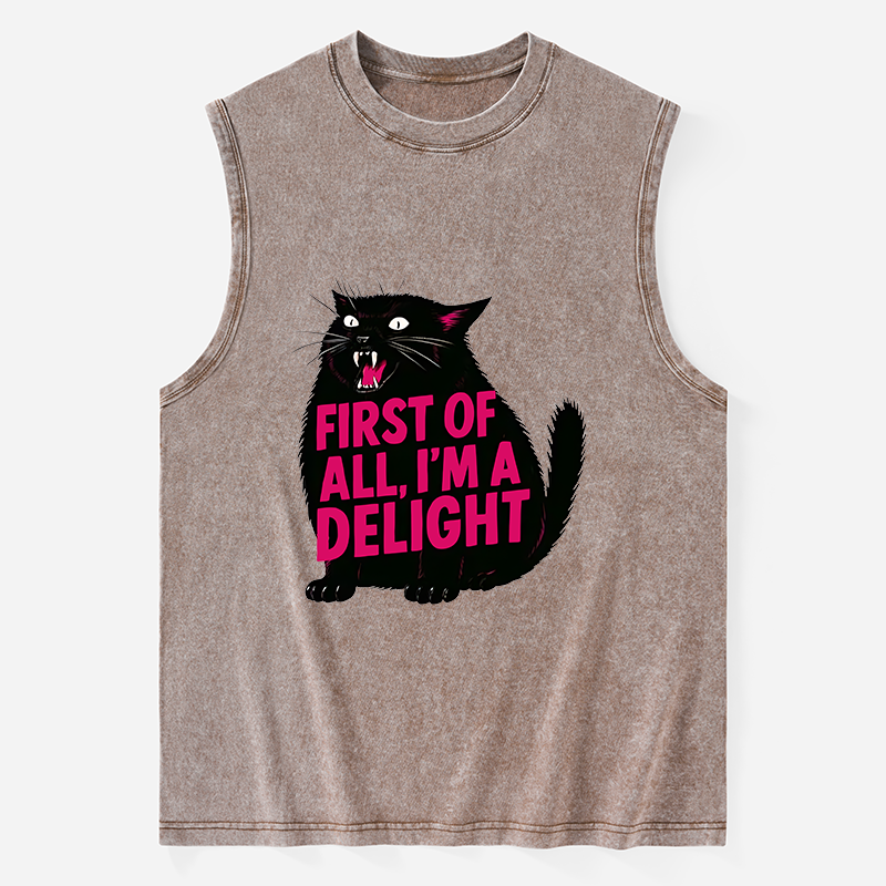 Tokyo-Tiger Roaring Black Cat Washed Tank