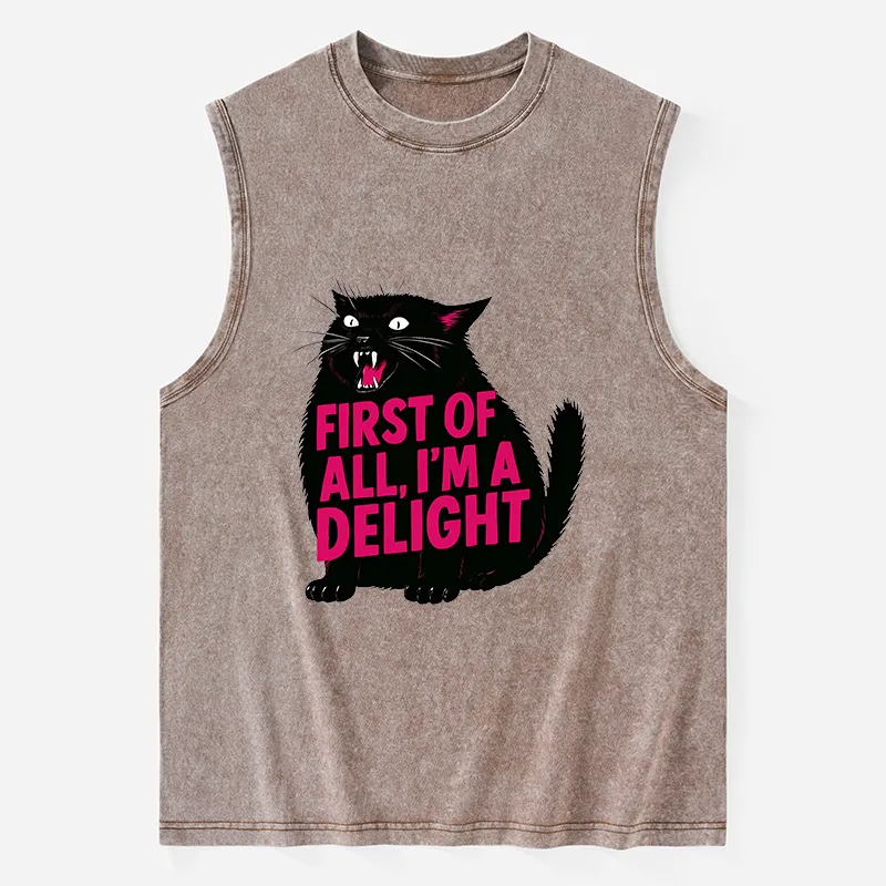 Tokyo-Tiger Roaring Black Cat Washed Tank