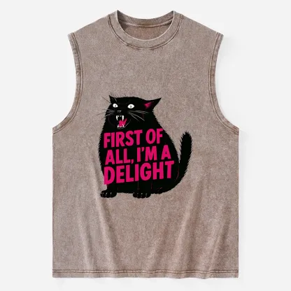 Tokyo-Tiger Roaring Black Cat Washed Tank