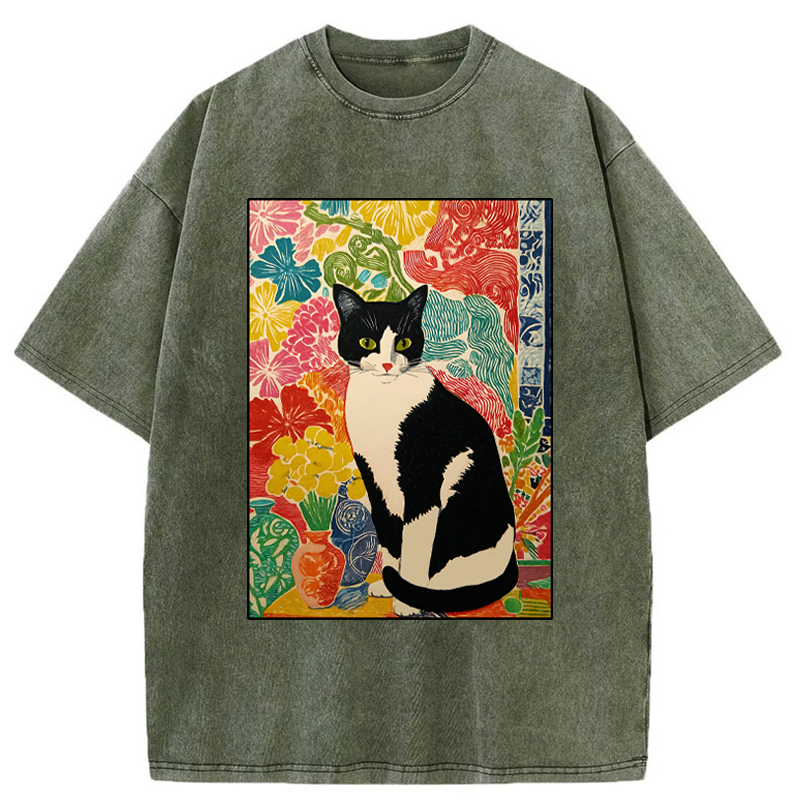 Tokyo-Tiger Silence And Petals Washed T-Shirt