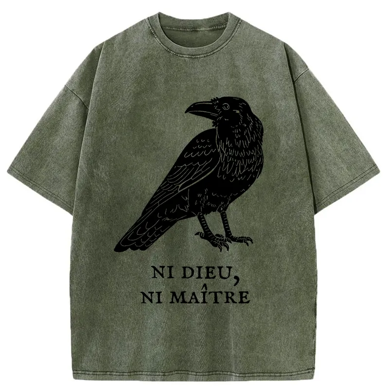 Tokyo-Tiger Crow Have A Strong Sense Of Self Washed T-Shirt