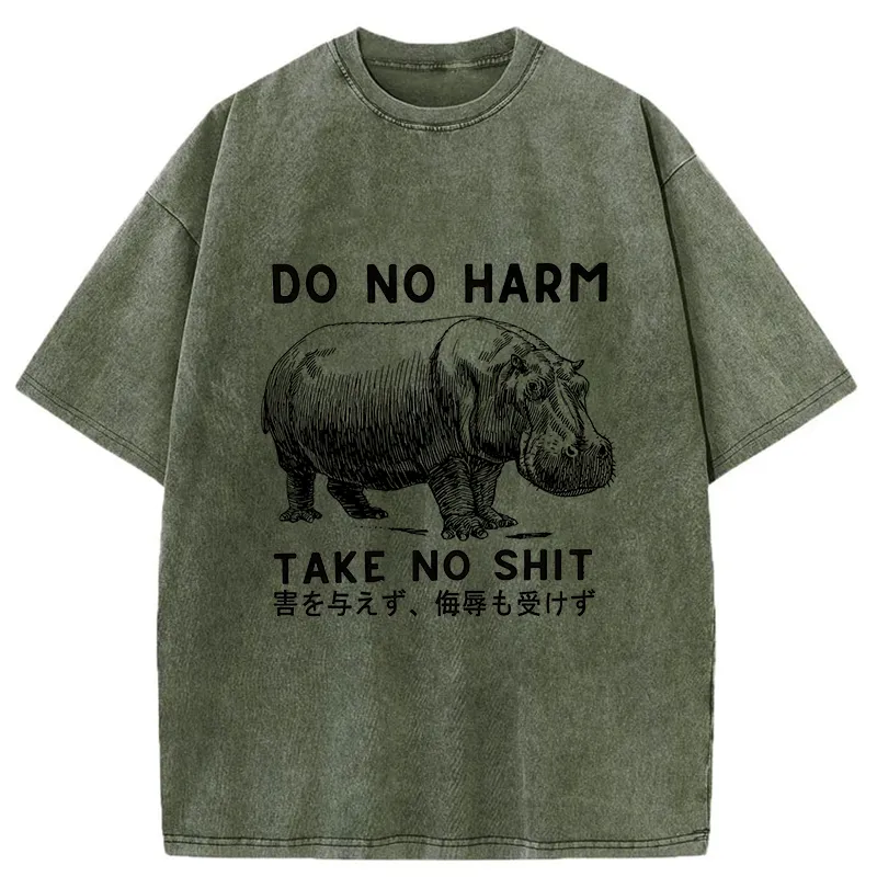 Tokyo-Tiger Neither Harm Nor Be Bullied Washed T-Shirt