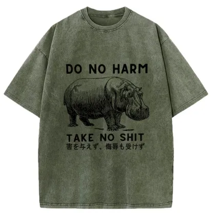 Tokyo-Tiger Neither Harm Nor Be Bullied Washed T-Shirt