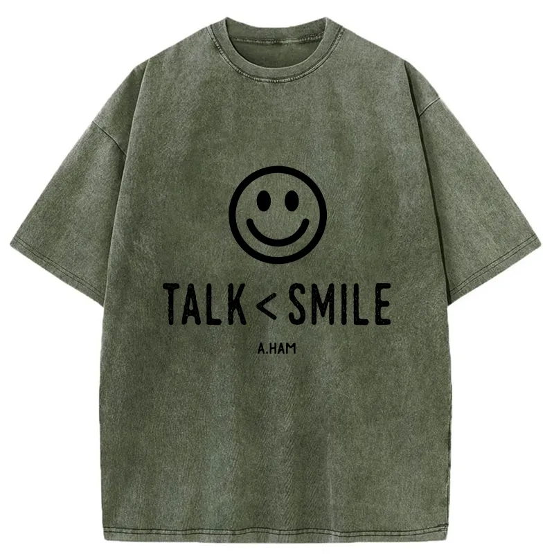 Tokyo-Tiger Talk Less Smile More Washed T-Shirt