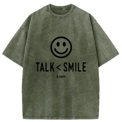 Tokyo-Tiger Talk Less Smile More Washed T-Shirt