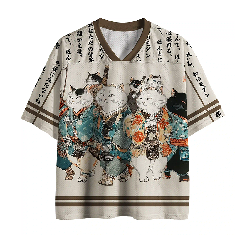 Tokyo-Tiger Samurai Cats Assemble Mesh Jersey