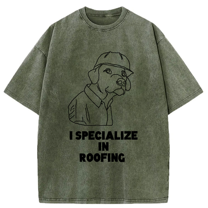 Tokyo-Tiger I Specialize In Roofing Washed T-Shirt